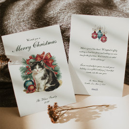 Tarjeta Festiva Navidades de gatos tradicionales
