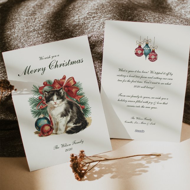 Tarjeta Festiva Navidades de gatos tradicionales (Subido por el creador)