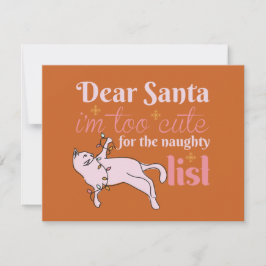 Tarjeta Festiva Navidades de gatos tristes de la lista