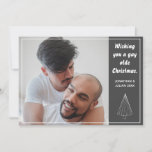 Tarjeta Festiva Navidades de Gay Olde Navidades LGBTQ Chalkboard<br><div class="desc">Celebra tu amor y desea que tus amigos y familia sean buenos con esta tarjeta de Navidades personalizada. Añade tu foto y mensaje de personalizado en la parte posterior.</div>
