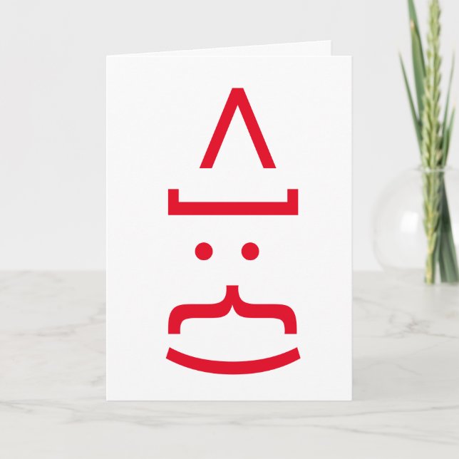 Tarjeta Festiva Navidades de Geeky Santa Claus Emoticon (Anverso)