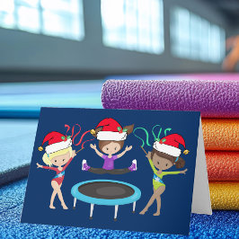 Tarjeta Festiva Navidades de gimnasia artística y Chicas de gimnas
