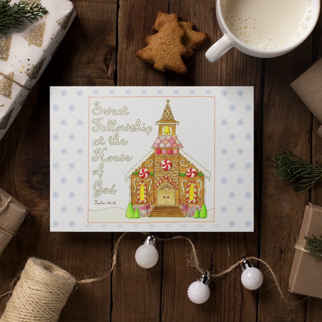 Tarjeta Festiva Navidades de Gingerbread Church Sweet Fellowship (Subido por el creador)