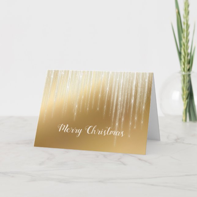 Tarjeta Festiva Navidades de Glam Gold White Icicles (Anverso)