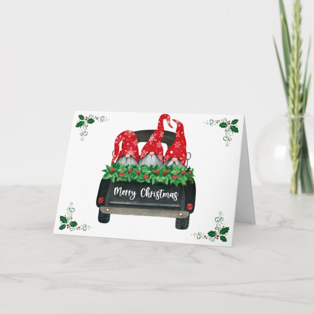 Tarjeta Festiva Navidades de Gnome (Anverso)
