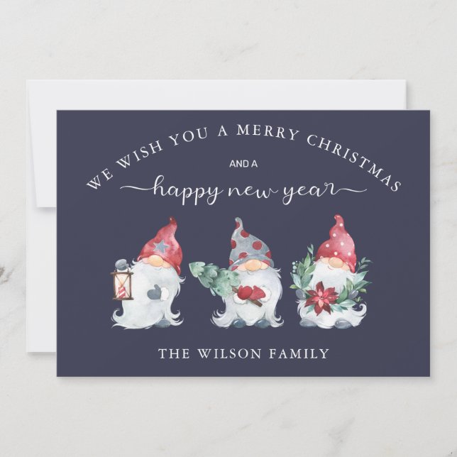 Tarjeta Festiva Navidades de Gnome (Anverso)