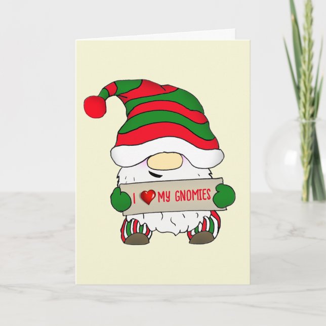 Tarjeta Festiva Navidades de Gnome (Anverso)
