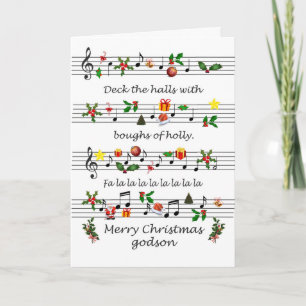Tarjeta Festiva Navidades De Godson Capturan La Música En Los Salo