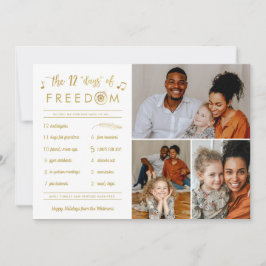 Tarjeta Festiva Navidades de Gold 3 Collage de fotos Funny Post Co