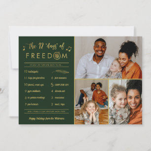 Tarjeta Festiva Navidades de Gold 3 Collage de fotos Funny Post Co