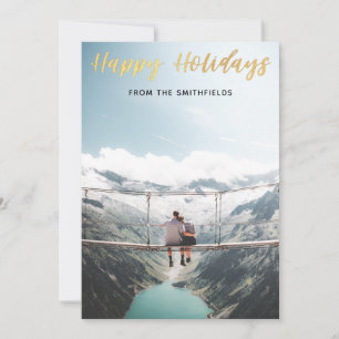 Tarjeta Festiva Navidades de Gold Painting Happy Holidays