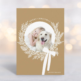 Tarjeta Festiva Navidades de Golden Brown usaron foto mínima