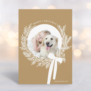 Tarjeta Festiva Navidades de Golden Brown usaron foto mínima