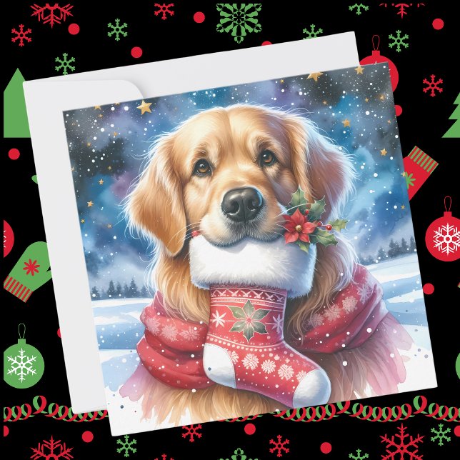 Tarjeta Festiva Navidades de Golden Retriever (Subido por el creador)