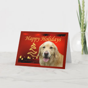 Tarjeta Festiva Navidades de Golden Retriever