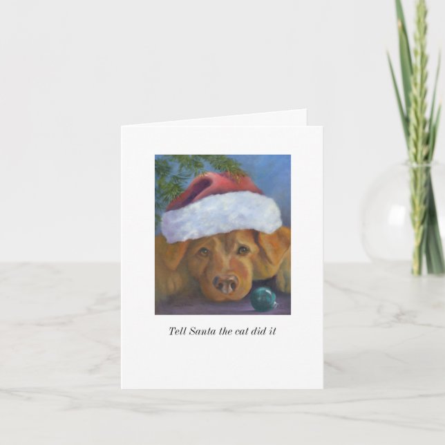 Tarjeta Festiva Navidades de Golden Retriever (Anverso)