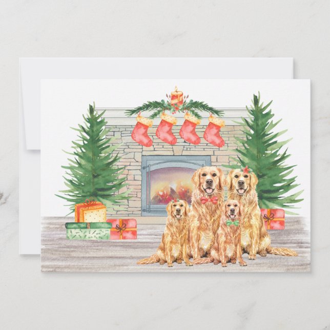 Tarjeta Festiva Navidades de Golden Retriever Dog Lover (Anverso)