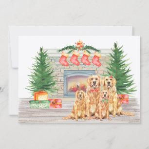 Tarjeta Festiva Navidades de Golden Retriever Dog Lover