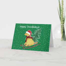 Tarjeta Festiva Navidades de Goldendoodle personalizados atacados