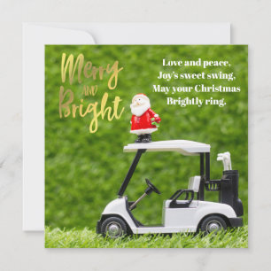 Tarjeta Festiva Navidades de golf con Santa Claus