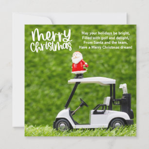 Tarjeta Festiva Navidades de golf con Santa Claus