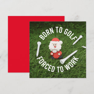 Tarjeta Festiva Navidades de golf con Santa Claus nacidos de golf