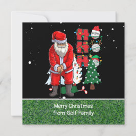 Tarjeta Festiva Navidades de golf de Santa Claus