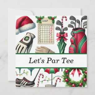 Tarjeta Festiva Navidades de golf en julio para golfistas con Sant
