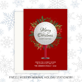 Tarjeta Festiva Navidades de golf festivos