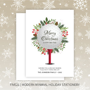 Tarjeta Festiva Navidades de golf festivos