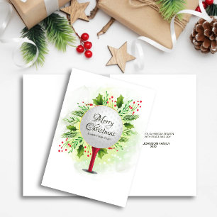 Tarjeta Festiva Navidades de golf festivos