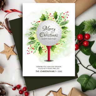 Tarjeta Festiva Navidades de golf festivos