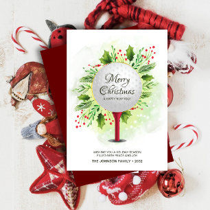 Tarjeta Festiva Navidades de golf festivos