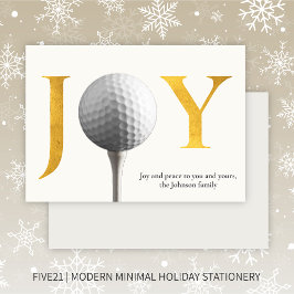 Tarjeta Festiva Navidades de Golf Joy & Peace