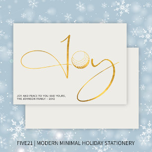 Tarjeta Festiva Navidades de Golf Joy & Peace