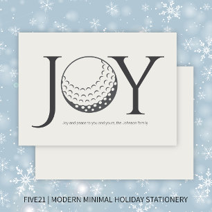 Tarjeta Festiva Navidades de Golf Joy & Peace Flat