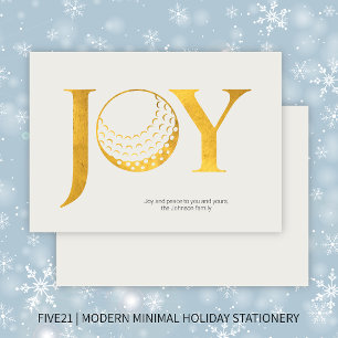 Tarjeta Festiva Navidades de Golf Joy & Peace Flat