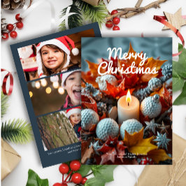 Tarjeta Festiva Navidades de golf pueden usar tres marchas fotográ
