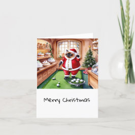 Tarjeta Festiva Navidades de golf temáticos para Cat Lover Golfer