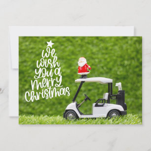 Tarjeta Festiva Navidades de golf temáticos para golfistas