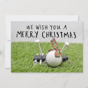 Tarjeta Festiva Navidades de golf temáticos para golfistas