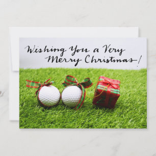 Tarjeta Festiva Navidades de golf temáticos para golfistas