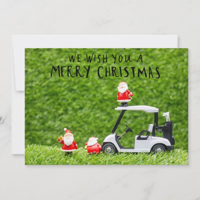 Tarjeta Festiva Navidades de golf temáticos para golfistas (Anverso)
