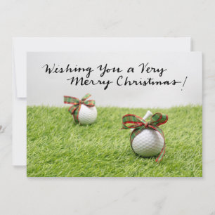 Tarjeta Festiva Navidades de golf temáticos para golfistas