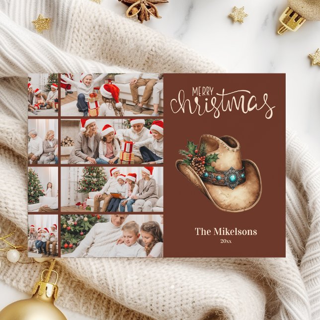 Tarjeta Festiva Navidades de Gorra de Cowboy occidentales 8 Foto (Subido por el creador)