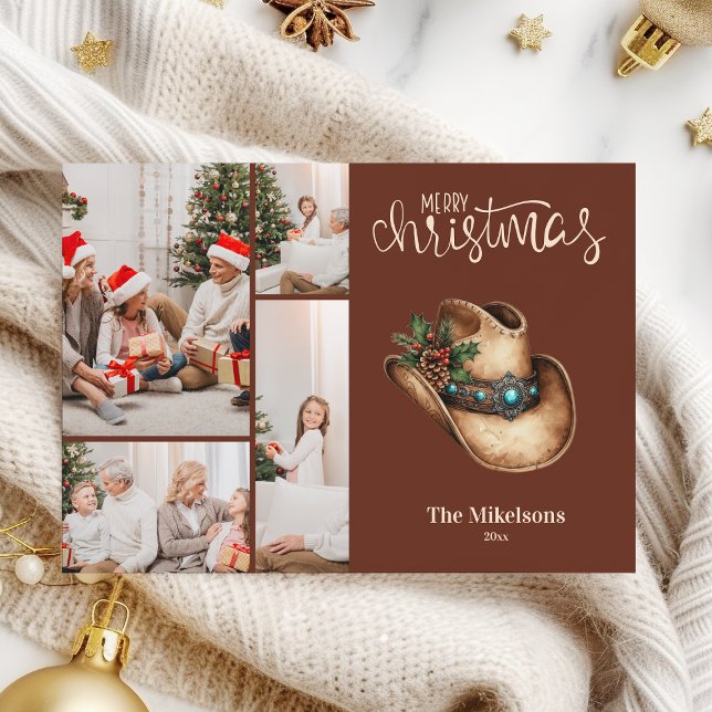 Tarjeta Festiva Navidades de Gorras de Cowboy occidentales 4 Foto (Subido por el creador)