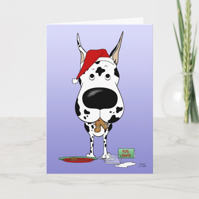 Tarjeta Festiva Navidades de Great Dane (Anverso)
