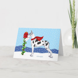 Tarjeta Festiva Navidades de Great Dane Mail Harlequin