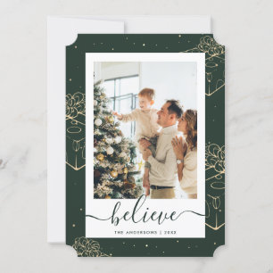 Tarjeta Festiva Navidades de Green Gold Photo Creen