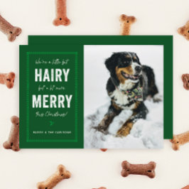Tarjeta Festiva Navidades de Green Hairy y Merry Mascota